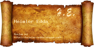Heimler Edda névjegykártya